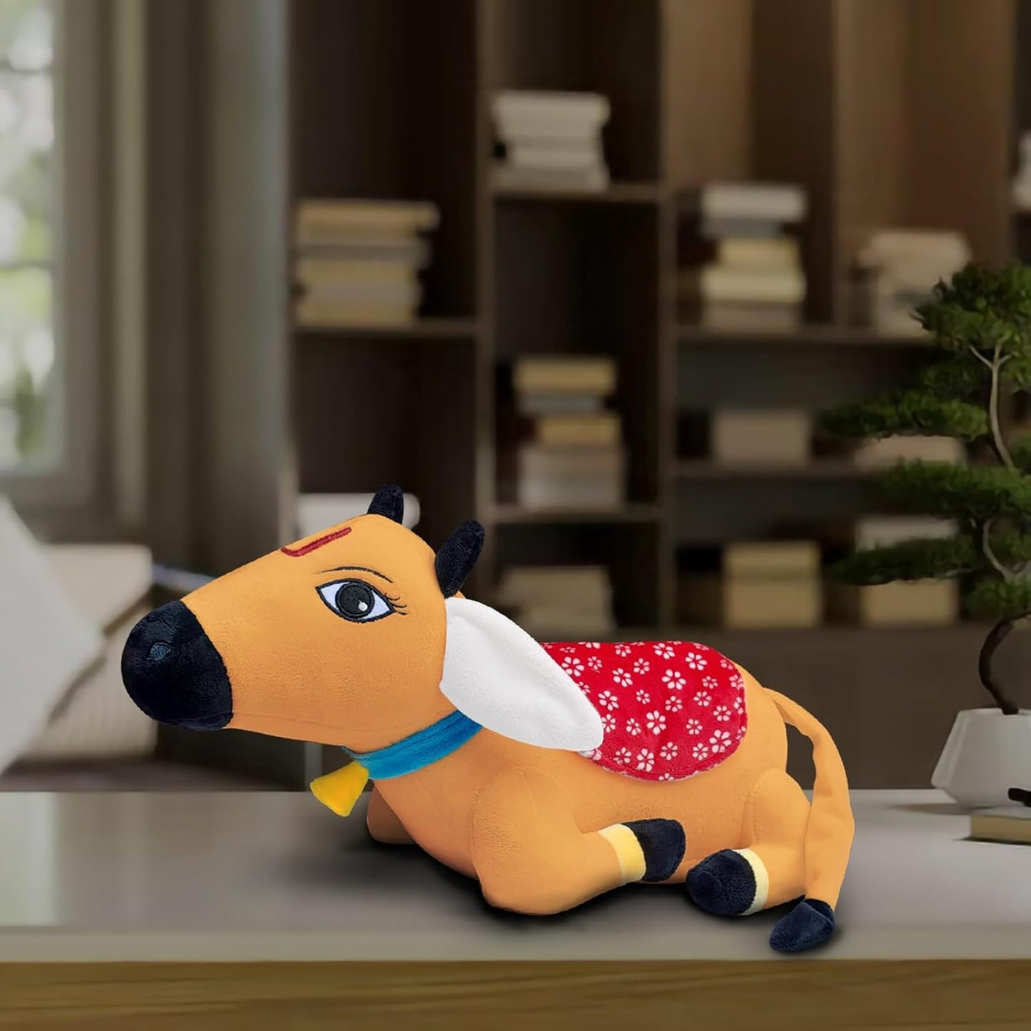 Surabhi Cute Desi Cow Soft Toy Brown - 15.5 Inch (Medium) | Self Sitting