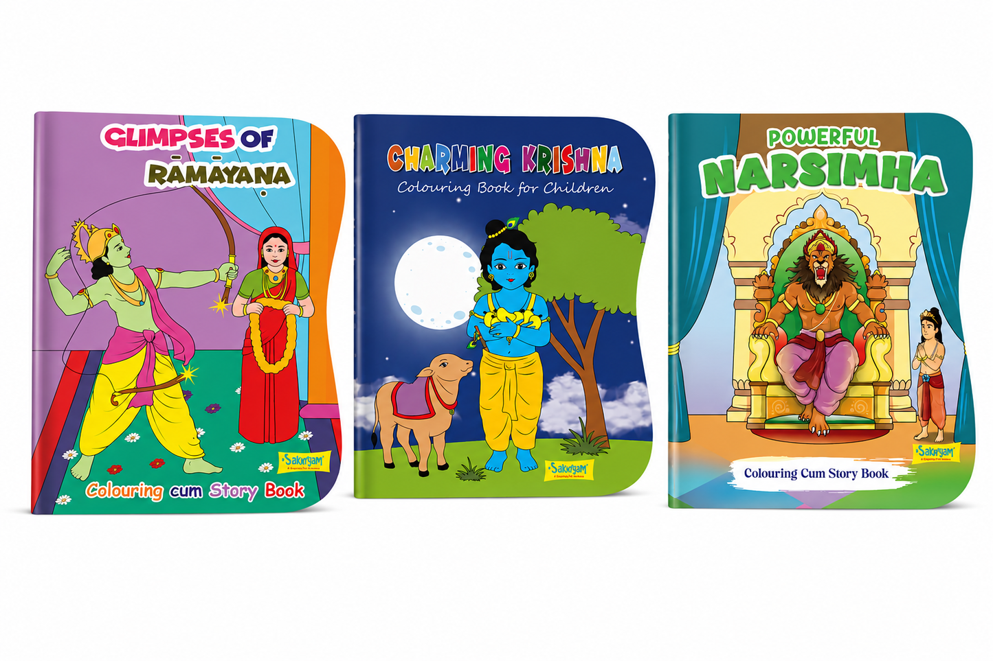 Die Cut 3 Books English Combo | Educational & Coloring Books Set for Kids