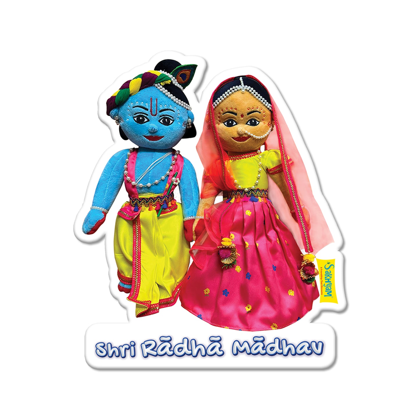 Sakhyam Radha Krishna Sunboard Cutout Self-Adhesive Wall Sticker