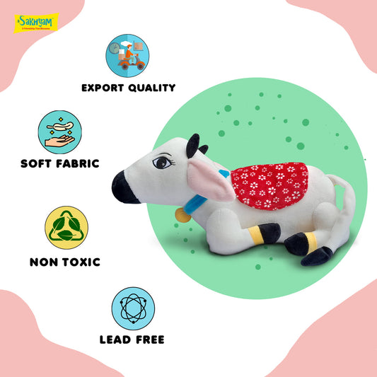 Surabhi Desi Cow Soft Toy Plush Doll (White) – 13.5 Inch