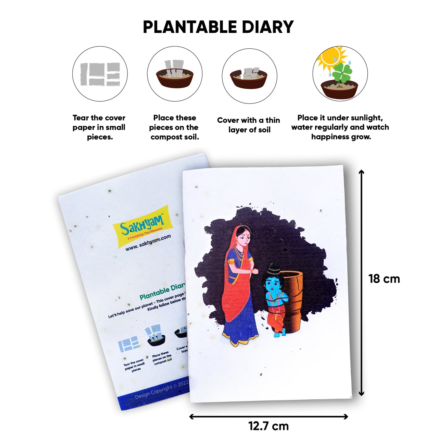 Yashoda Damodar Plantable Notepad - 40 writable pages