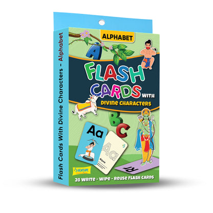 ABCD Flash Cards - Alphabets With Divine Characters (28 Cards)
