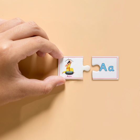 Divine puzzle - A to Z vedic characters [26 sets of 2 piece puzzle]