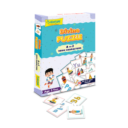 Divine puzzle - A to Z vedic characters [26 sets of 2 piece puzzle]