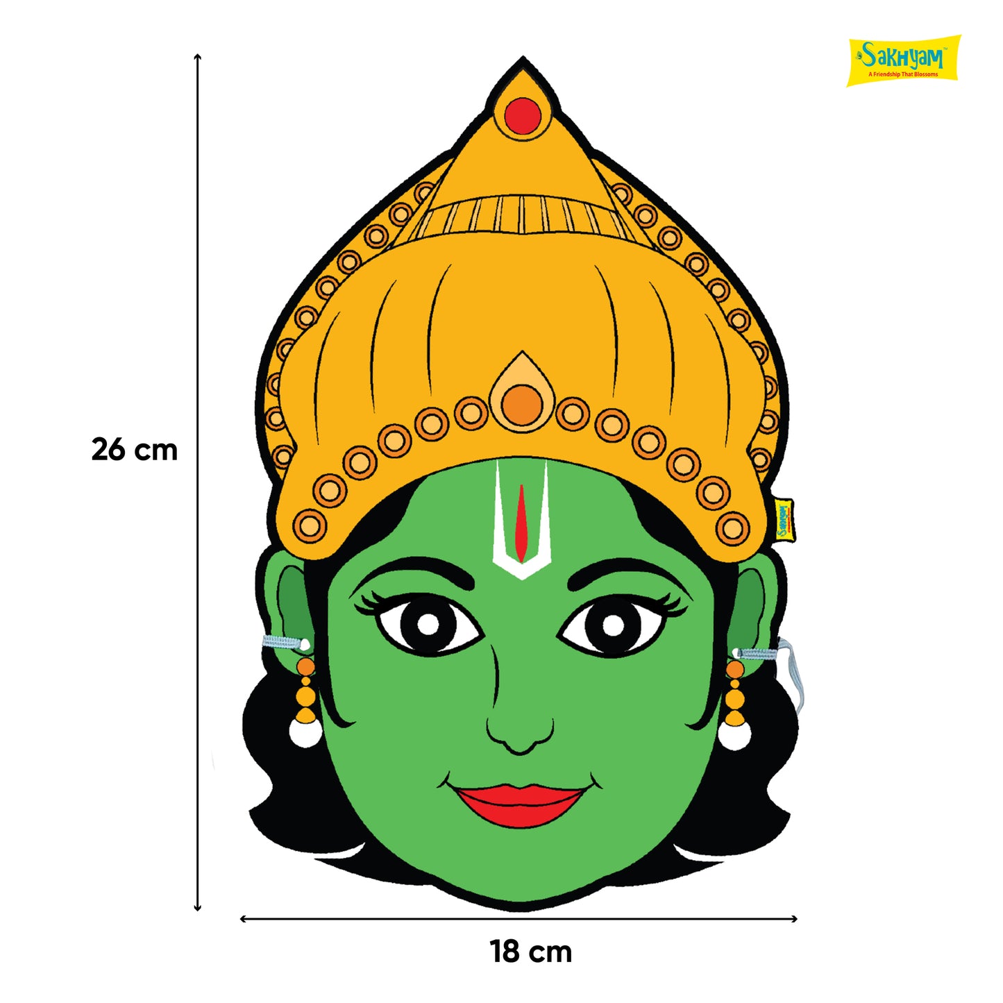 Characters Full Paper Face Masks: Ram Lila Set (Sita, Ram, Lakshman, Hanuman, Ravan)