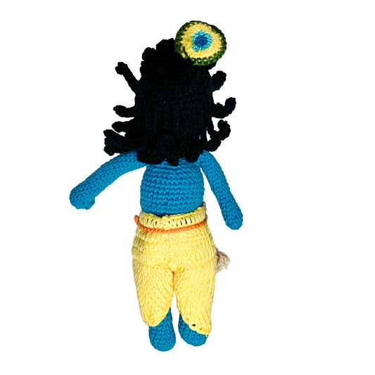 Crochet Krishna Hand-made Doll [Height - 11.5 inches] [Cotton thread]