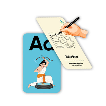 ABCD Flash Cards - Alphabets With Divine Characters (28 Cards)