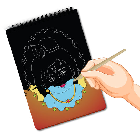 SCRATCH THE DIVINE- SHRI KRISHNA, Scratch book for Kids
