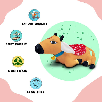 Surabhi Cute Desi Cow Soft Toy Brown – 13.5 Inch (Small)