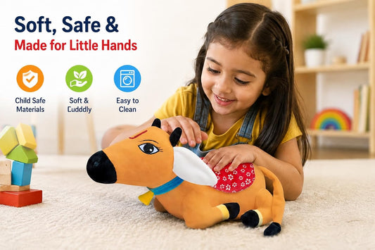 Surabhi Cute Desi Cow Soft Toy Brown – 13.5 Inch (Small)