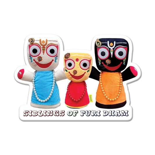 Jagannath Balabhadra Subhadra Sunboard Cutout Self-Adhesive Wall Sticker for Room Décor & Pooja Room | 5MM Thickness | Glossy Finish | Water Splash Resistant | Lightweight | Strong & Durable