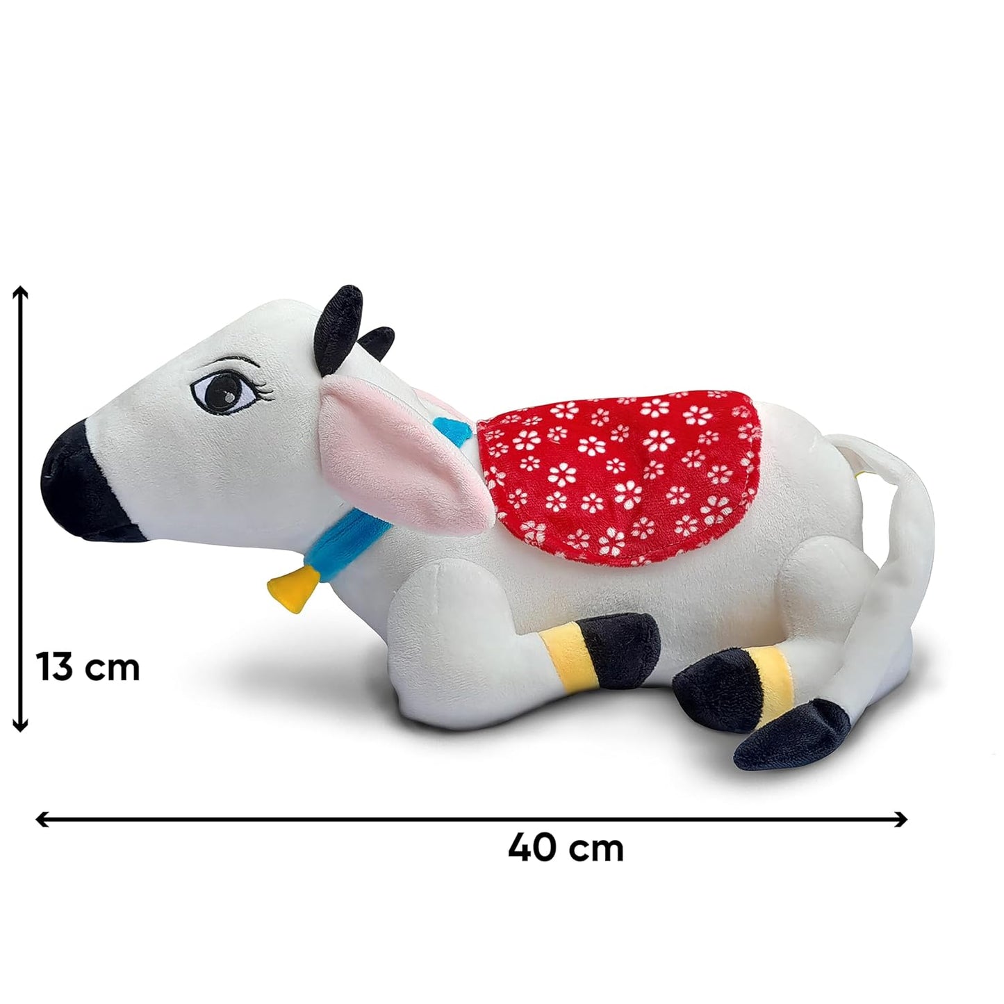 Surabhi Cute Desi Cow Soft Toy [White] Self Sitting Plush Doll Soft Stuffed ( Medium)