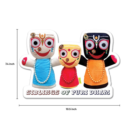 Jagannath Balabhadra Subhadra Sunboard Cutout Self-Adhesive Wall Sticker for Room Décor & Pooja Room | 5MM Thickness | Glossy Finish | Water Splash Resistant | Lightweight | Strong & Durable