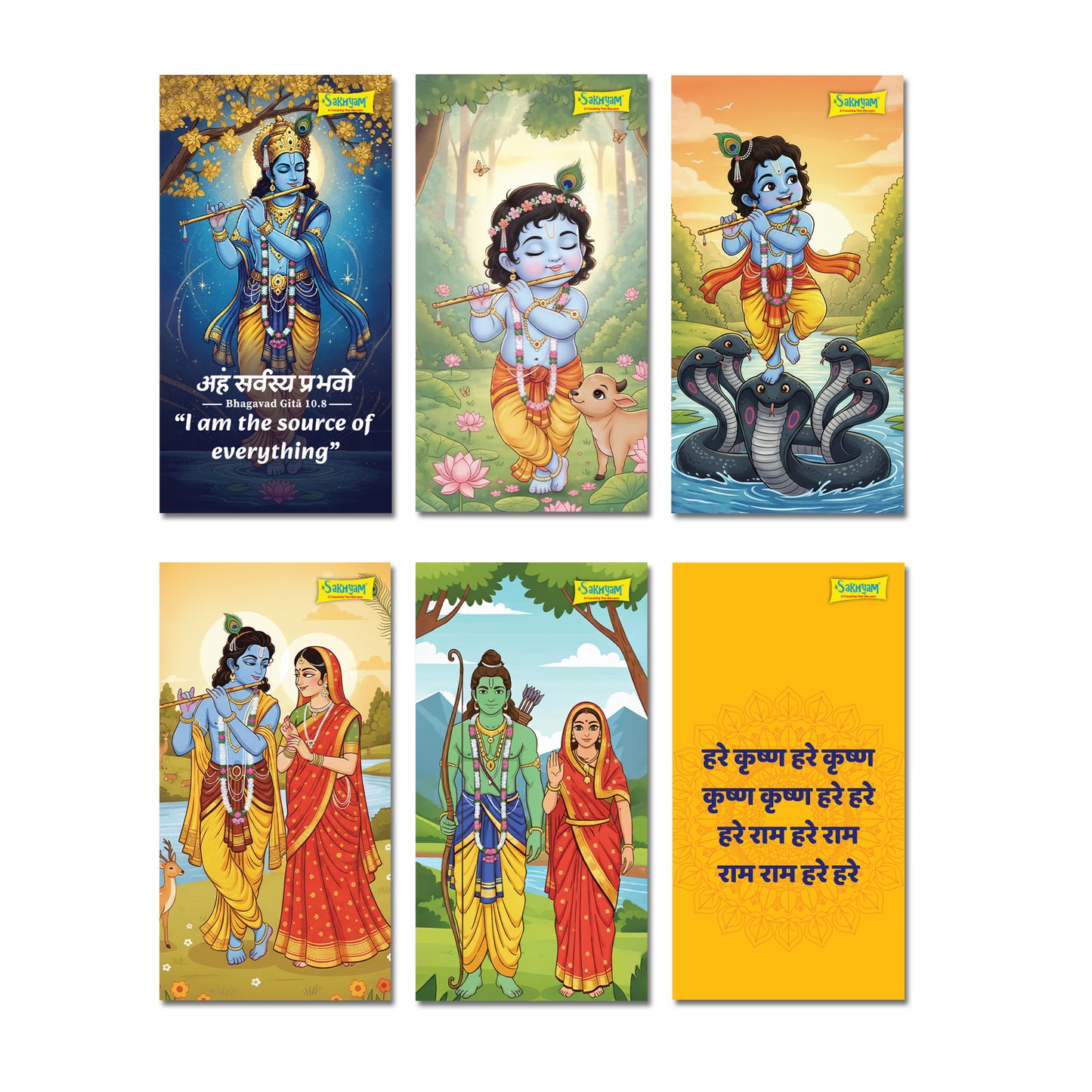Vedic Magnetic Bookmark- Set 2 (Pack of 6)