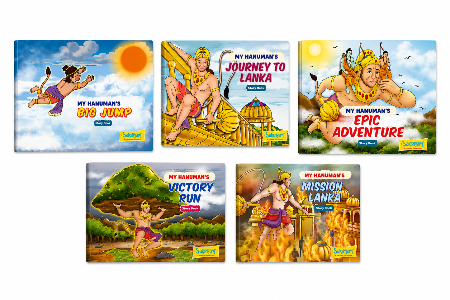 My Hanuman Series Story Books Combo (5 Books) | Big Jump, Journey to Lanka, Epic Adventure, Mission Lanka & Victory Run | Illustrated Story Books for Kids