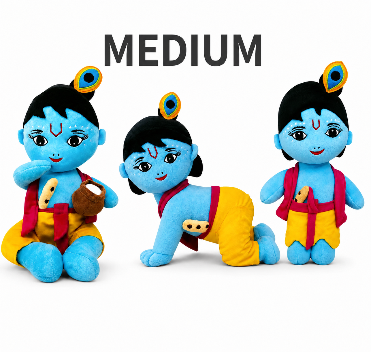 Krishna Series Soft Toys (Medium) | Plush Toys Gift Set for Kids | Soft Plush | Premium Fabric | Ideal Gift