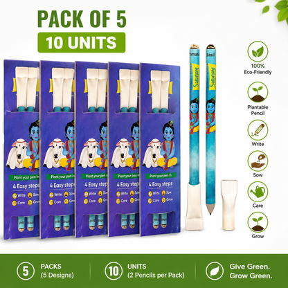 SaKHyaM Gopal Plantable Pen Stationery Set, 5 Pcs Combo | Plantable Pen, Stationery Set, 5 Piece Combo