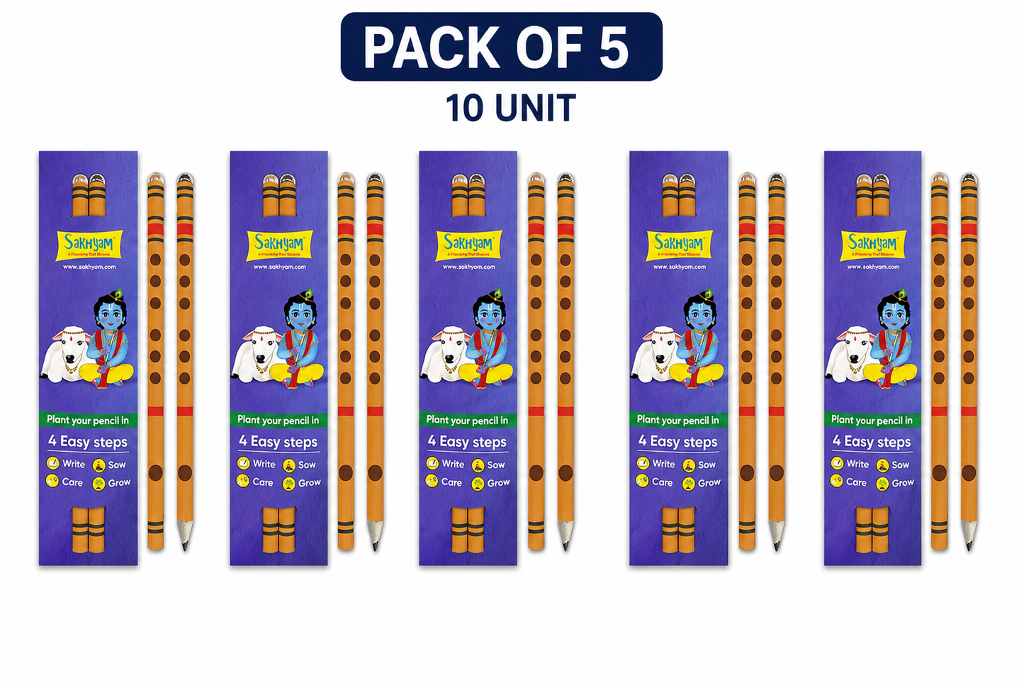 Flute Plantable Pencil Stationery Set, 5 Pcs Combo | Plantable Pencils, Stationery Set, 5 Piece Combo