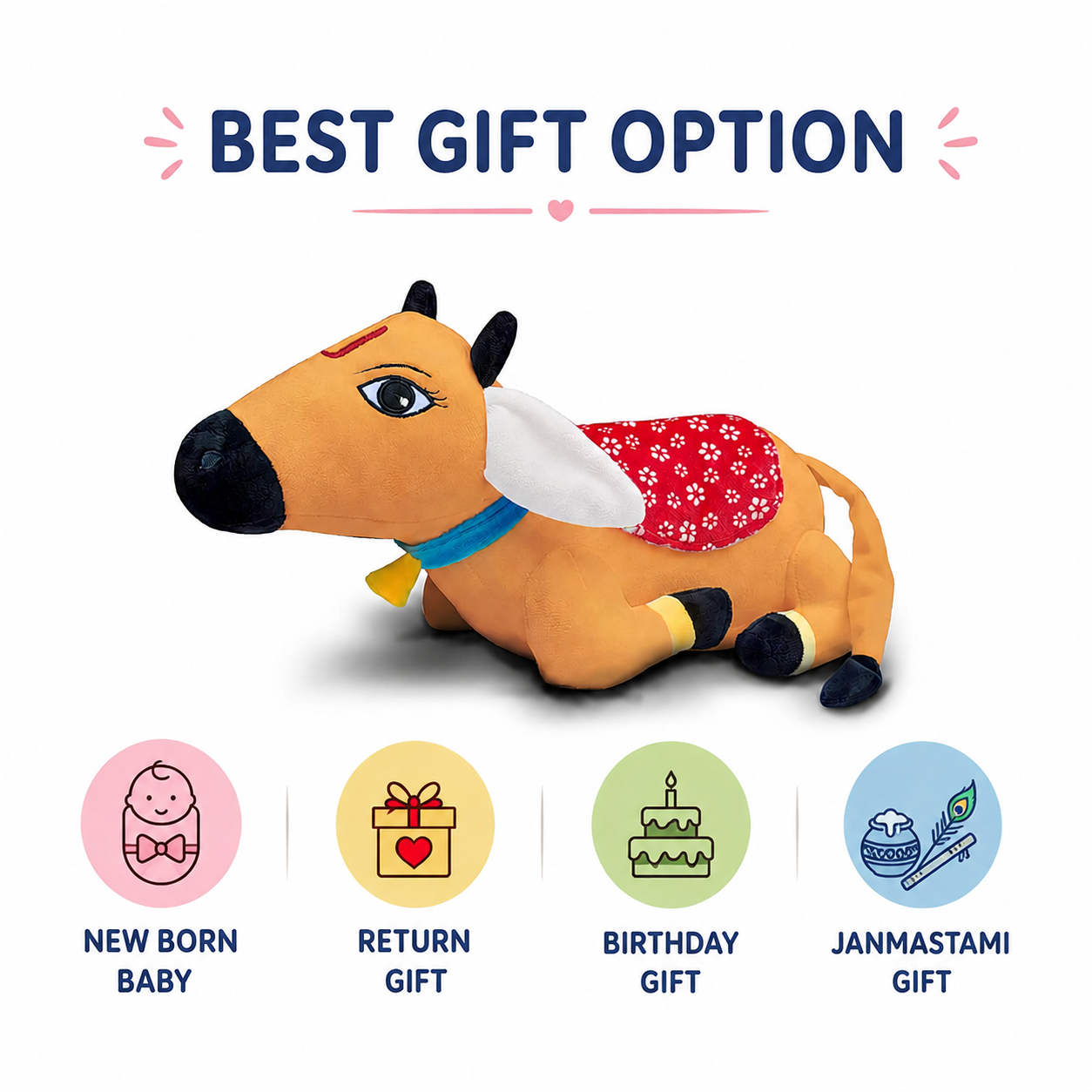Surabhi Cute Desi Cow Soft Toy Brown – 13.5 Inch (Small)