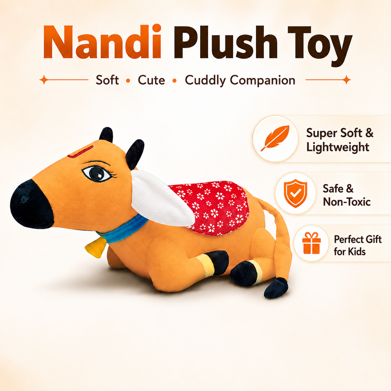 Surabhi Cute Desi Cow Soft Toy Brown – 13.5 Inch (Small)