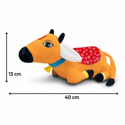 Surabhi Cute Desi Cow Soft Toy Brown - 15.5 Inch (Medium) | Self Sitting