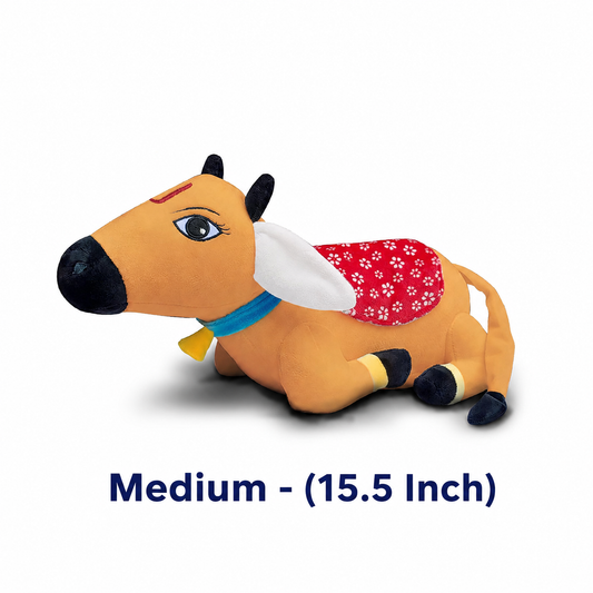 Surabhi Cute Desi Cow Soft Toy Brown - 15.5 Inch (Medium) | Self Sitting