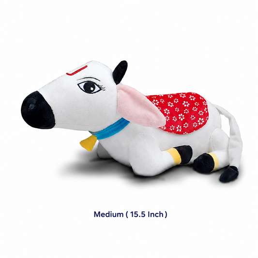 Surabhi Desi Cow Soft Toy Plush Doll (White) – 15.5 Inch (Medium)