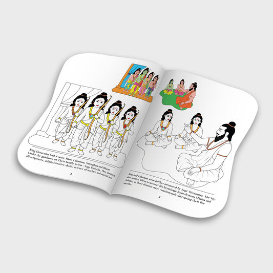Charming Krishna Colouring Book [Pages: 16] + Glimpses of Ramayan Colouring cum Story Book [Pages: 16] (2 Books COMBO)
