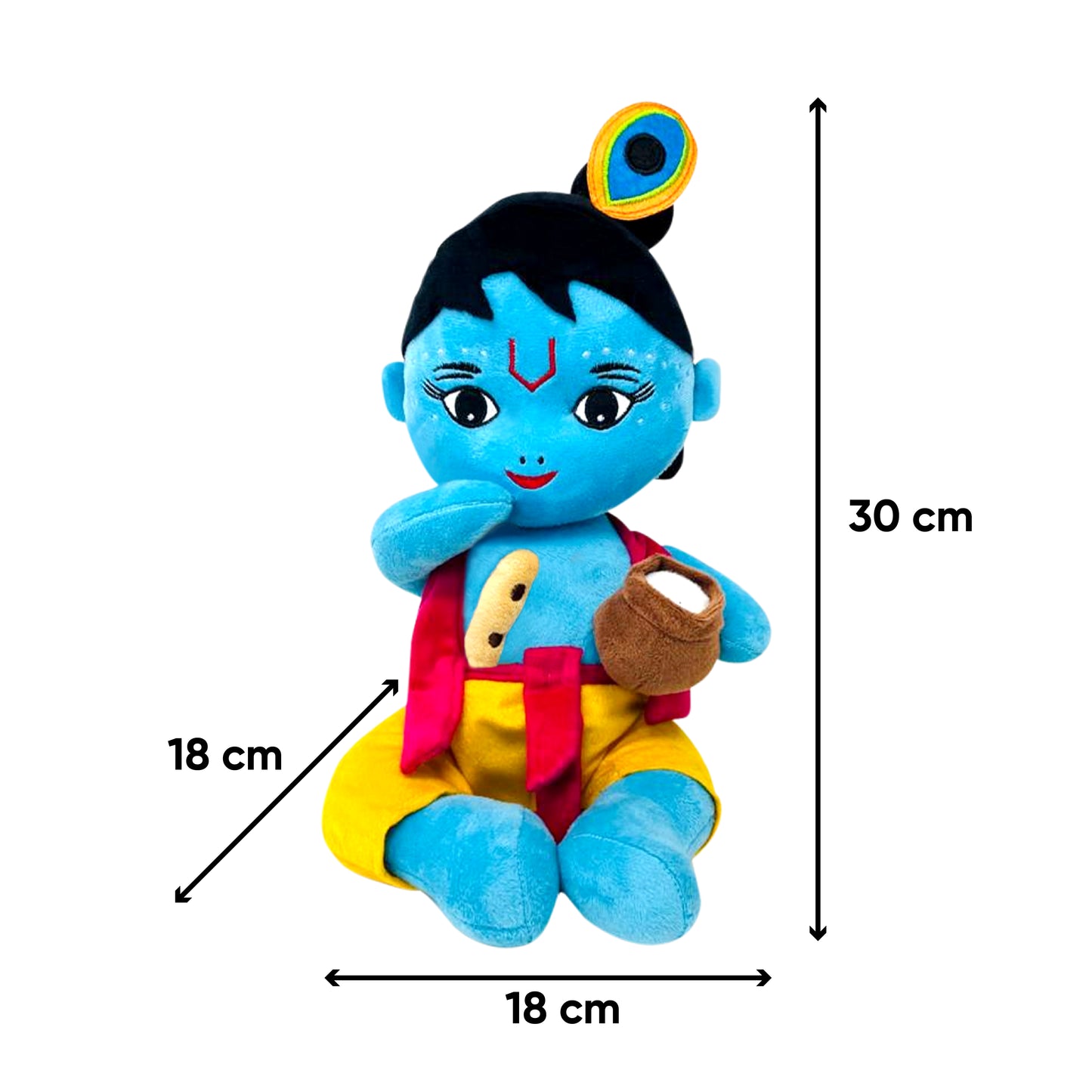 Makhanlal Krishna Soft Doll Toy Figure with Sound Box & Zip Pocket 12.5 Inch