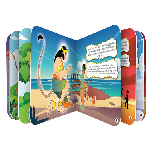 Mini Tales: Ramayana for Toddlers, Story Board Book [2-in-1 Language: HINDI & ENGLISH]