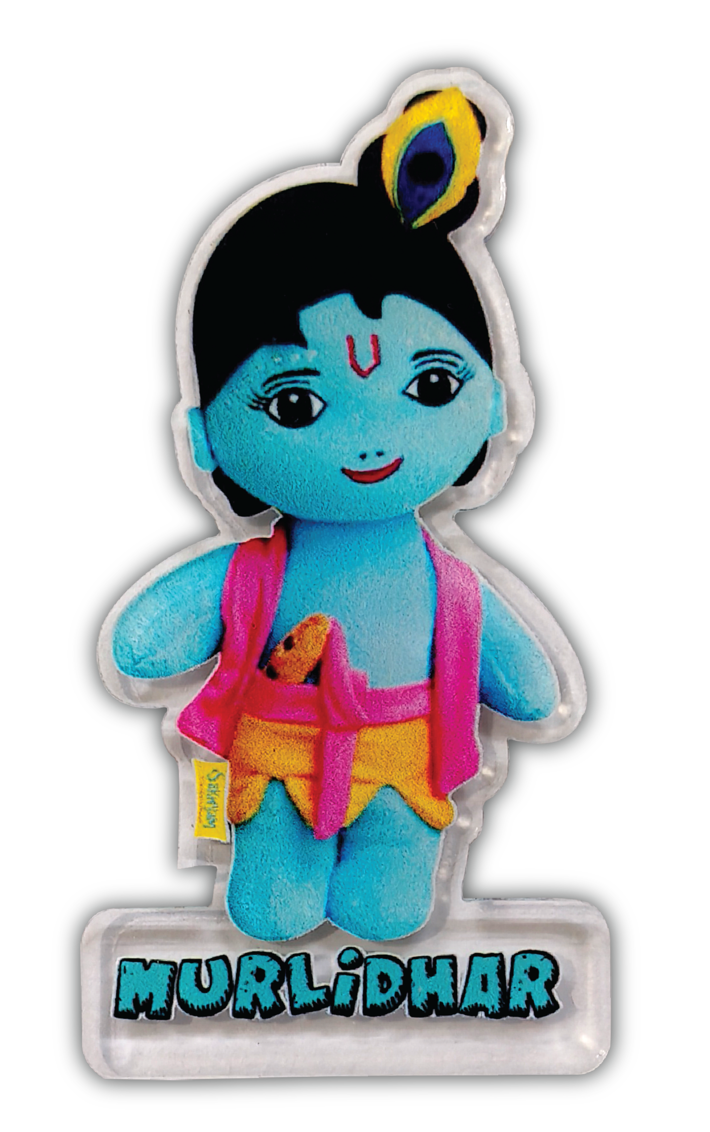 Krishna Murlidhar Acrylic Fridge Magnet | Premium Devotional Refrigerator Magnet | Sakhyam