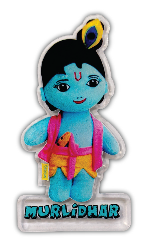 Krishna Murlidhar Acrylic Fridge Magnet | Premium Devotional Refrigerator Magnet | Sakhyam