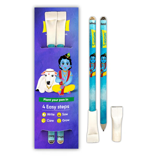 SaKHyaM Gopal Plantable Pen Stationery Set, 5 Pcs Combo | Plantable Pen, Stationery Set, 5 Piece Combo