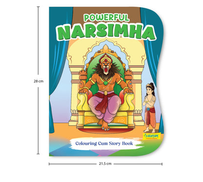 Powerful Narsimha Colouring Cum Story Book for Kids | Indian Culture  Moral Story & Activity Book | Hindu Culture Learning Book for Children