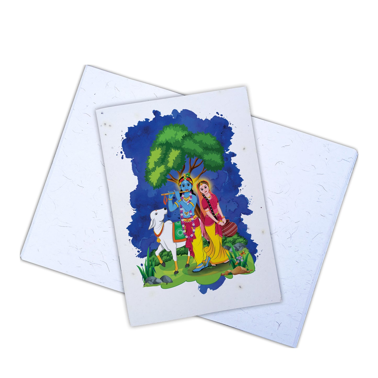 Radha Krishna Cow Plantable Notepad - 40 writable pages