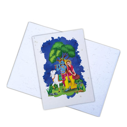 Radha Krishna Cow Plantable Notepad - 40 writable pages