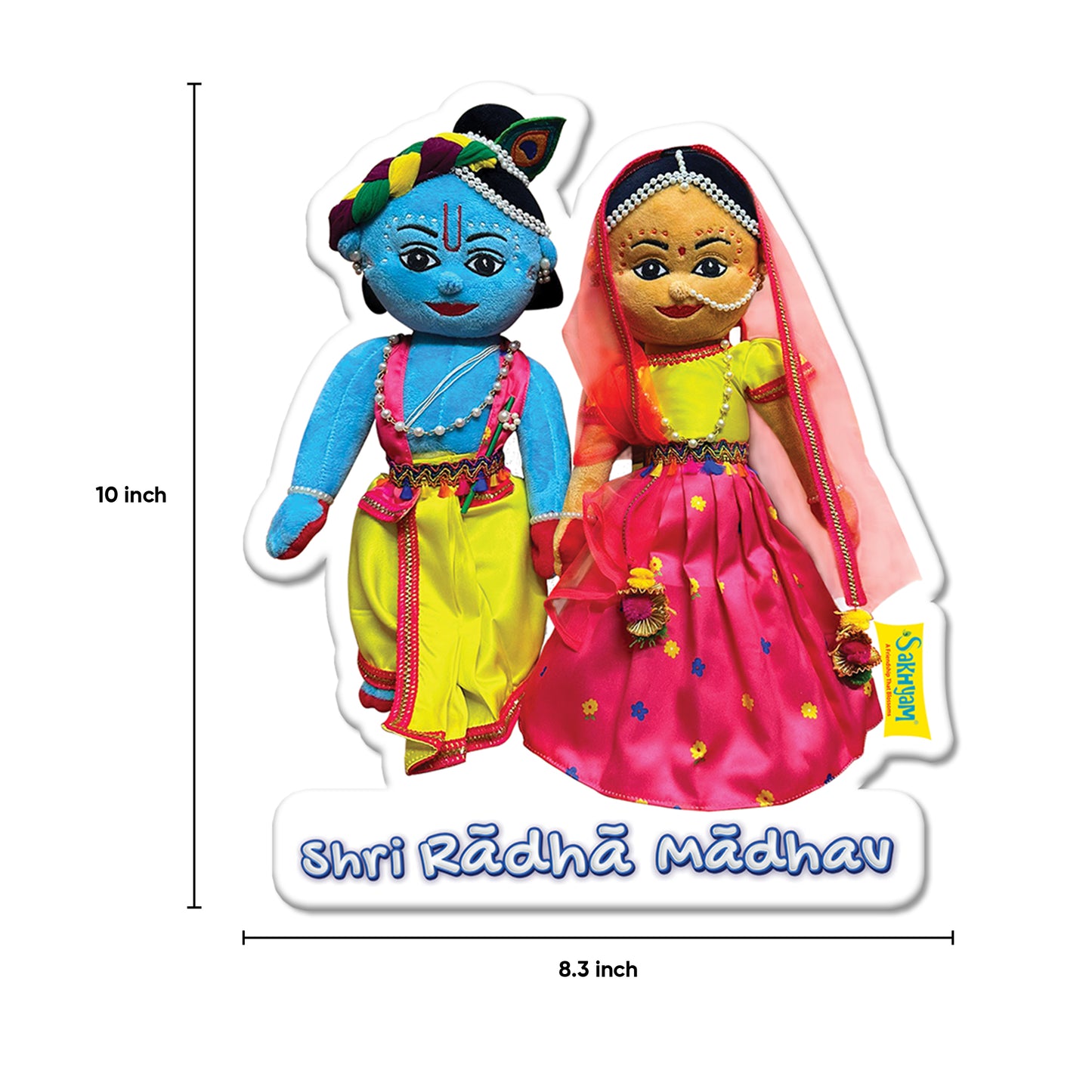 Sakhyam Radha Krishna Sunboard Cutout Self-Adhesive Wall Sticker