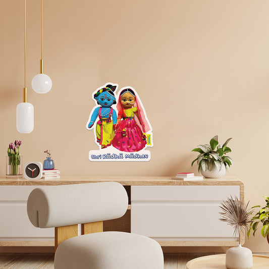 Sakhyam Radha Krishna Sunboard Cutout Self-Adhesive Wall Sticker