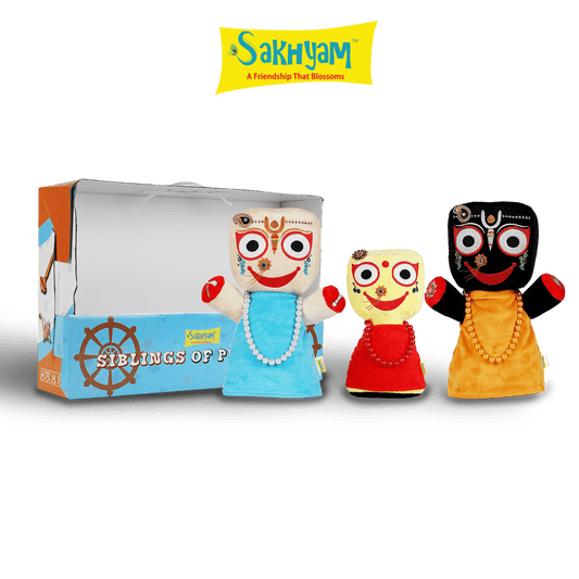 Siblings of Puri Dham Soft Dolls (Jagannath Baladeva Subhadra)- Approx 10.5 Inches